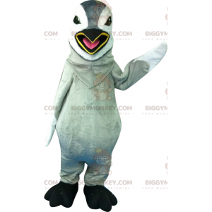 Riesiger grau-weißer Pinguin BIGGYMONKEY™ Maskottchen-Kostüm
