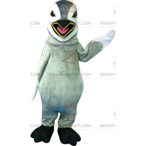 Riesiger grau-weißer Pinguin BIGGYMONKEY™ Maskottchen-Kostüm -