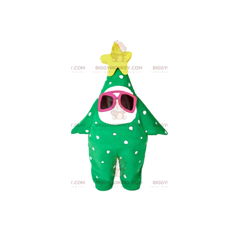 Costume de mascotte BIGGYMONKEY™ de sapin vert avec une étoile