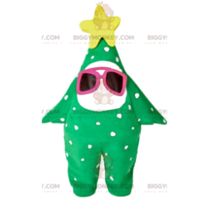 Costume de mascotte BIGGYMONKEY™ de sapin vert avec une étoile