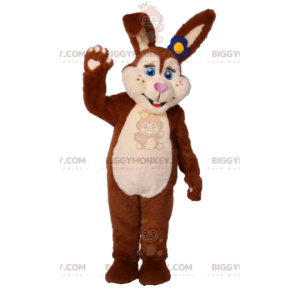 Fato de mascote de coelho castanho e creme BIGGYMONKEY™.