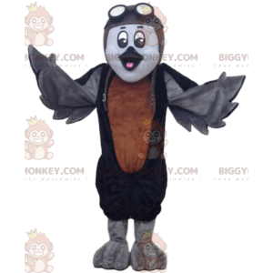 Gray homing pigeon BIGGYMONKEY™ mascot costume. Carrier Pigeon