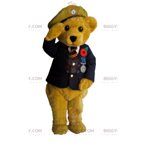 BIGGYMONKEY™ Bear Mascot Costume in Officer Dress. bear costume