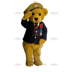 BIGGYMONKEY™ Bear Mascot Costume in Officer Dress. bear costume