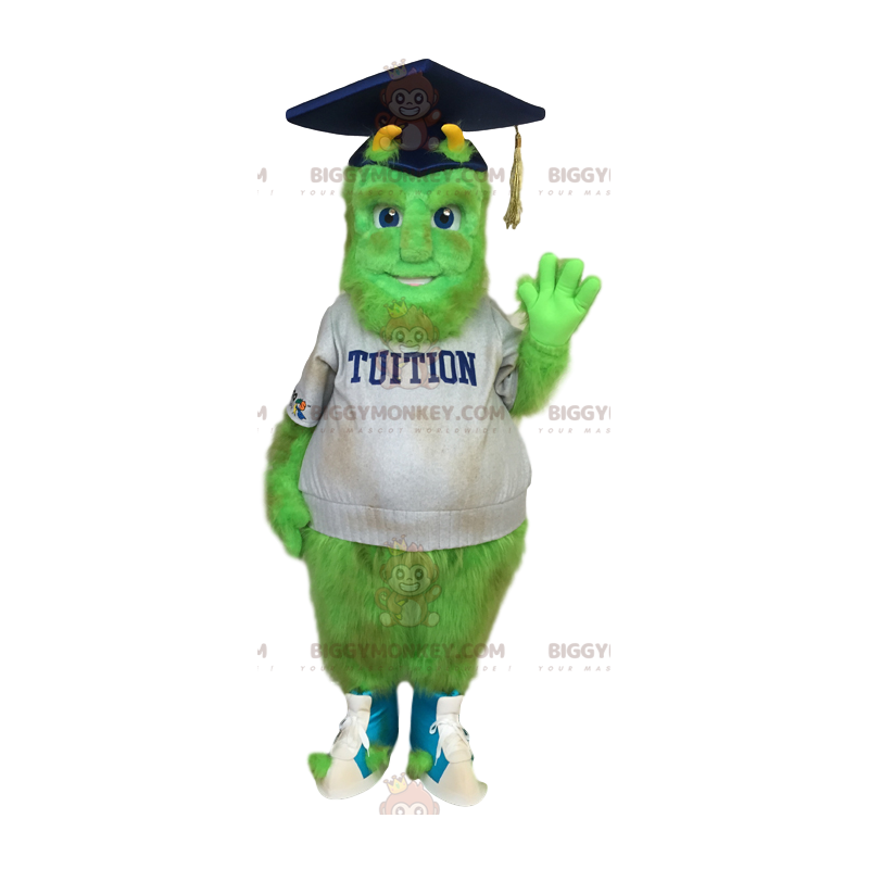 Fantasia de mascote BIGGYMONKEY™ boneco de neve verde neon com Fantasia de mascote BIGGYMONKEY™ boneco de neve verde neon com