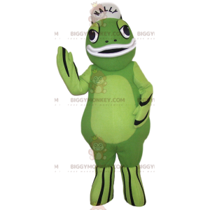 Vihreä sammakko BIGGYMONKEY™ maskottiasu. Vihreä sammakkoasu -
