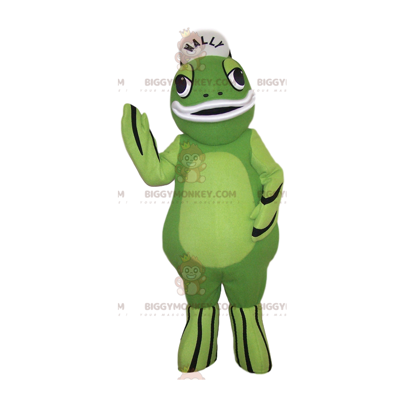 Vihreä sammakko BIGGYMONKEY™ maskottiasu. Vihreä sammakkoasu - Vihreä sammakko BIGGYMONKEY™ maskottiasu. Vihreä sammakkoasu -