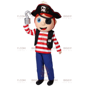 Little Boy BIGGYMONKEY™ Mascot Costume in Pirate Outfit! -