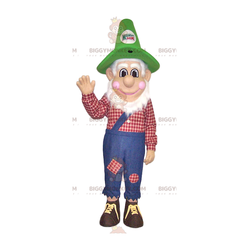 Farmer BIGGYMONKEY™ Mascot Costume with Overalls. peasant Farmer BIGGYMONKEY™ Mascot Costume with Overalls. peasant