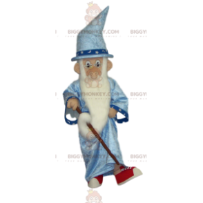 Costume da mascotte da mago con barba lunga BIGGYMONKEY™ -