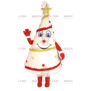 BIGGYMONKEY™ White Tree Mascot Costume Decorated in Red and
