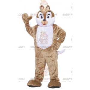 Costume de mascotte BIGGYMONKEY™ d'écureuil marron et blanc de