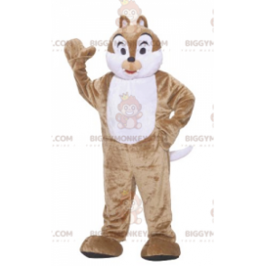 Tic or Tac Brown and White Squirrel BIGGYMONKEY™ Mascot Costume