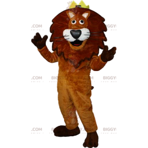 Lion BIGGYMONKEY™ Mascot Costume with Crown. lion costume -