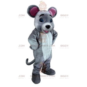 Disfraz de mascota de ratón blanco y gris BIGGYMONKEY™. disfraz