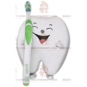 Kostým maskota White Tooth BIGGYMONKEY™. Kostým bílý zub –