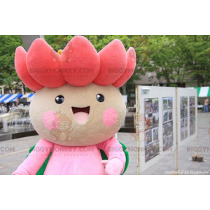 Cute Pink and Green Lotus Flower BIGGYMONKEY™ Mascot Costume -