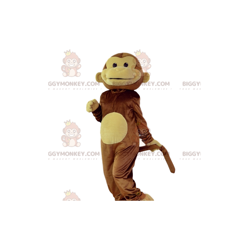 Costume de mascotte BIGGYMONKEY™ de singe rieur marron et Costume de mascotte BIGGYMONKEY™ de singe rieur marron et