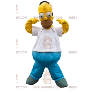 BIGGYMONKEY™ maskotdräkt av Homer Simpson, pappan till familjen