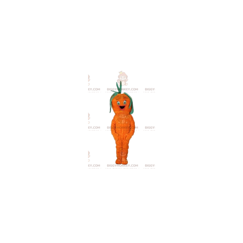 Costume de mascotte BIGGYMONKEY™ de carotte. Costume de carotte