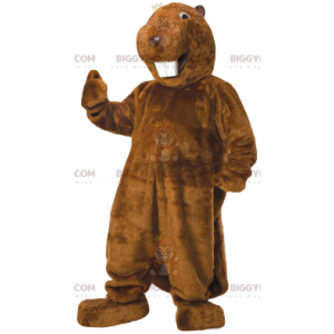 Super Smiling Beaver BIGGYMONKEY™ Mascot Costume. beaver