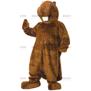 Super Smiling Beaver BIGGYMONKEY™ maskotkostume. bæver kostume