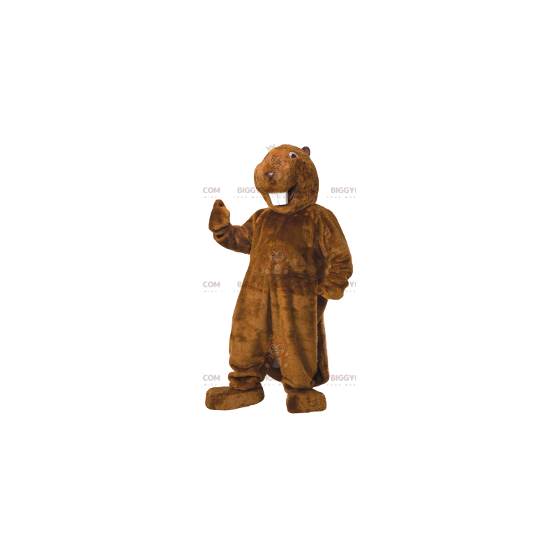 Costume da mascotte castoro super sorridente BIGGYMONKEY™. Costume da mascotte castoro super sorridente BIGGYMONKEY™.