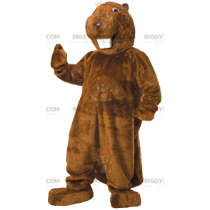 Super Smiling Beaver BIGGYMONKEY™ Mascot Costume. beaver