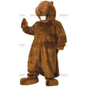 Superleende bäver BIGGYMONKEY™ maskotdräkt. bäverdräkt -
