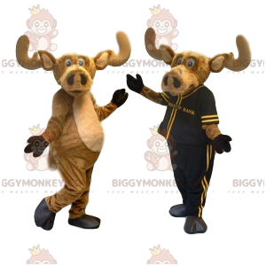 Caribou BIGGYMONKEY™ mascot costume with a big snout. caribou