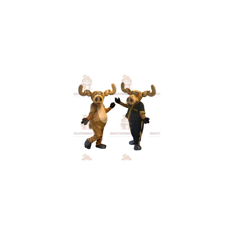 Costume de mascotte BIGGYMONKEY™ de caribou avec un gros Costume de mascotte BIGGYMONKEY™ de caribou avec un gros
