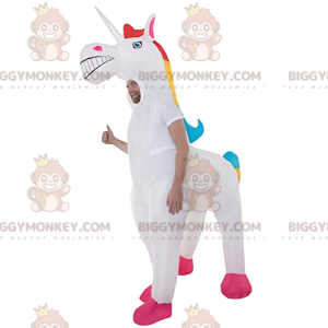 Rainbow Mane Unicorn BIGGYMONKEY™ maskotkostume - Mangler af dyre-maskoter - BIGGYMONKEY_012560 - BiggyMonkey.com