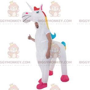 Rainbow Mane Unicorn BIGGYMONKEY™ maskottiasu - Kadonneet eläinmaskotit - BIGGYMONKEY_012560 - BiggyMonkey.com