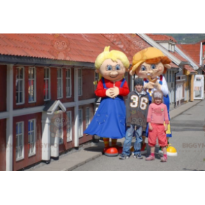 2 BIGGYMONKEY™s mascotte dei personaggi germanici una ragazza e
