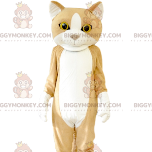 BIGGYMONKEY™ maskotdräkt av katt med vackra gula ögon.