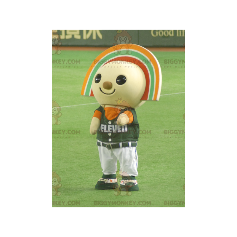 7 Elf kleurrijke sneeuwpop BIGGYMONKEY™ mascottekostuum - 7 Elf kleurrijke sneeuwpop BIGGYMONKEY™ mascottekostuum -