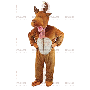 Disfraz de mascota BIGGYMONKEY™ de ciervo marrón. Disfraz de