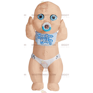 Baby BIGGYMONKEY™ mascot costume with beautiful blue eyes. baby