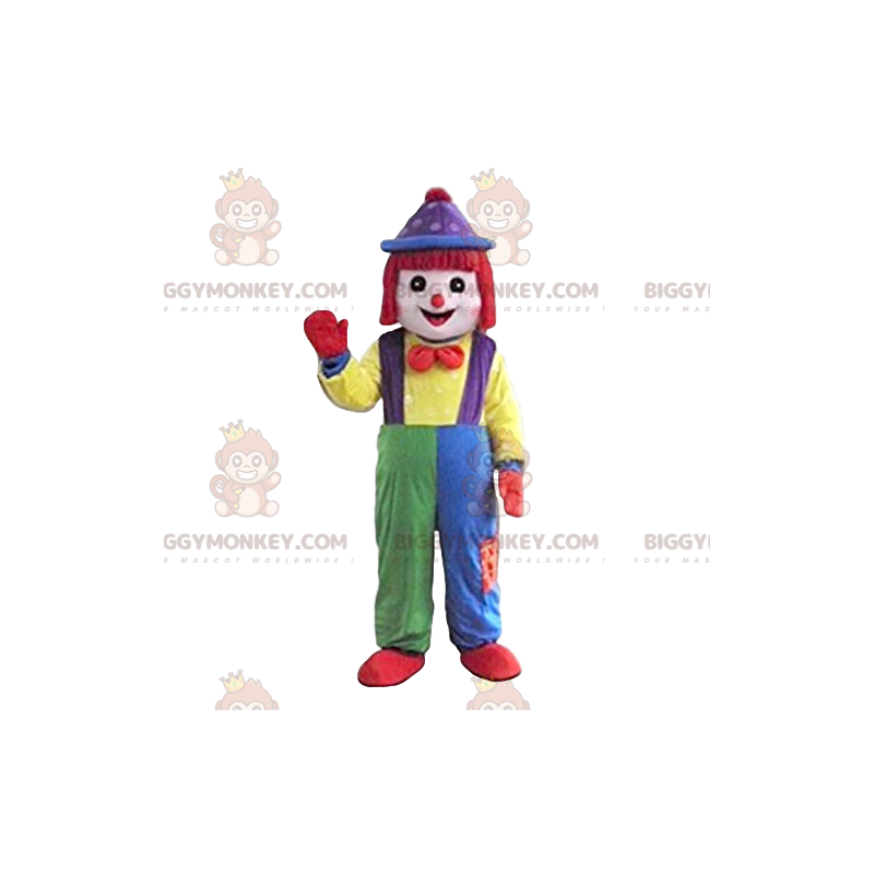 Traje de mascote de palhaço BIGGYMONKEY™ com macacão Traje de mascote de palhaço BIGGYMONKEY™ com macacão