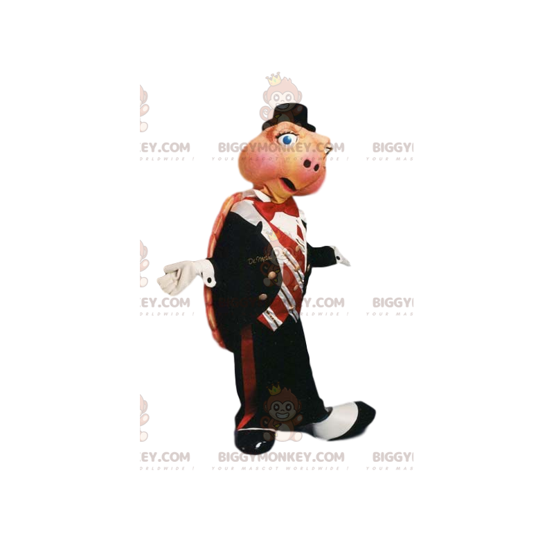 Costume de mascotte BIGGYMONKEY™ de tortue avec un costume Costume de mascotte BIGGYMONKEY™ de tortue avec un costume