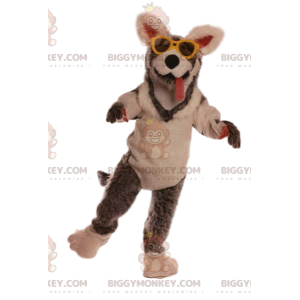 Costume de mascotte BIGGYMONKEY™ de chien avec des lunettes