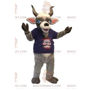 Costume da mascotte Ariete BIGGYMONKEY™ con jersey blu. costume