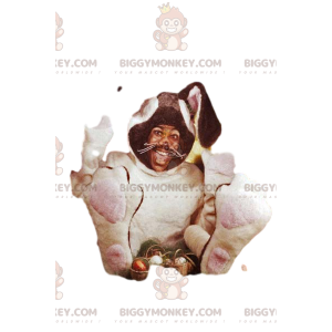 Costume da mascotte BIGGYMONKEY™ coniglio panna e marrone.