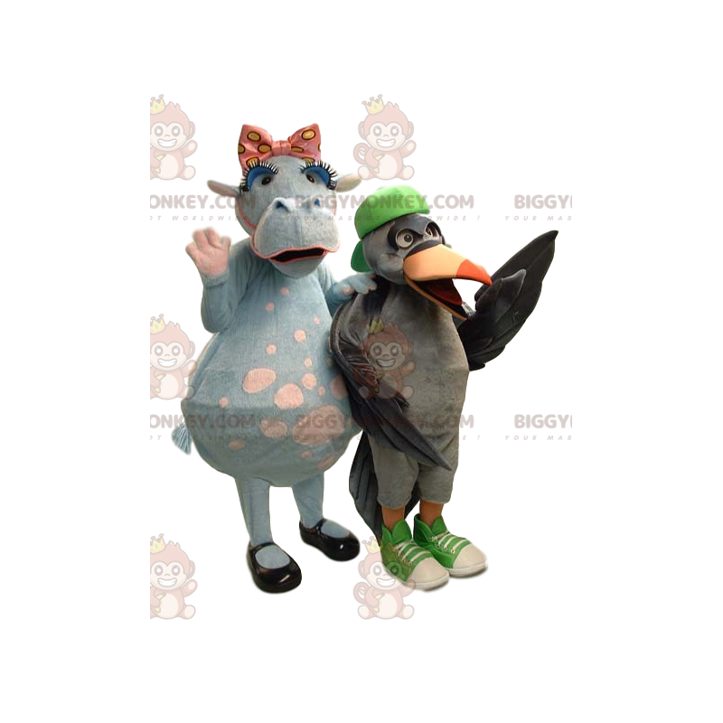 Dos mascotas de vaca y pájaro de BIGGYMONKEY™ - Biggymonkey.com Dos mascotas de vaca y pájaro de BIGGYMONKEY™ - Biggymonkey.com