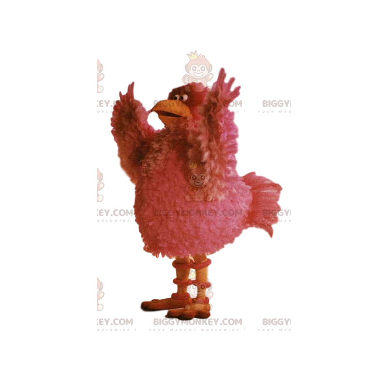 Disfraz de mascota Gallina rosa BIGGYMONKEY™ con hermosas Disfraz de mascota Gallina rosa BIGGYMONKEY™ con hermosas