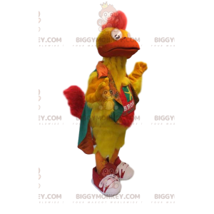 Στολή μασκότ Neon Yellow Chicken BIGGYMONKEY™. κοστούμι