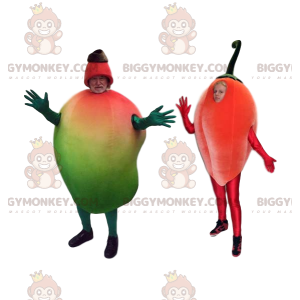 Exotisk frukt BIGGYMONKEY™ Mascot Costume Duo. frukt kostym -