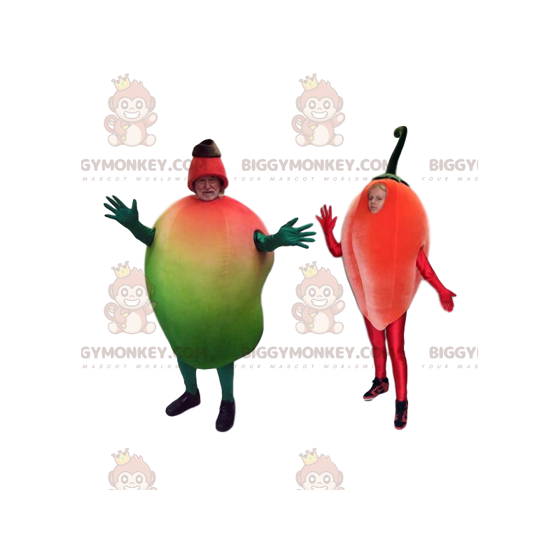 Exotic Fruit BIGGYMONKEY™ maskottipukuduo. hedelmäinen puku - Hedelmän maskotti - BIGGYMONKEY_012591 - BiggyMonkey.com