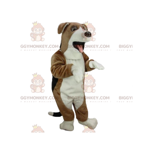 Super Cool White and Brown Dog BIGGYMONKEY™ Mascot Costume -