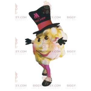 Smakelijk Popcorn BIGGYMONKEY™-mascottekostuum met grote zwarte